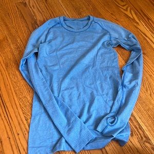 Lululemon swiftly tech long sleeve light blue